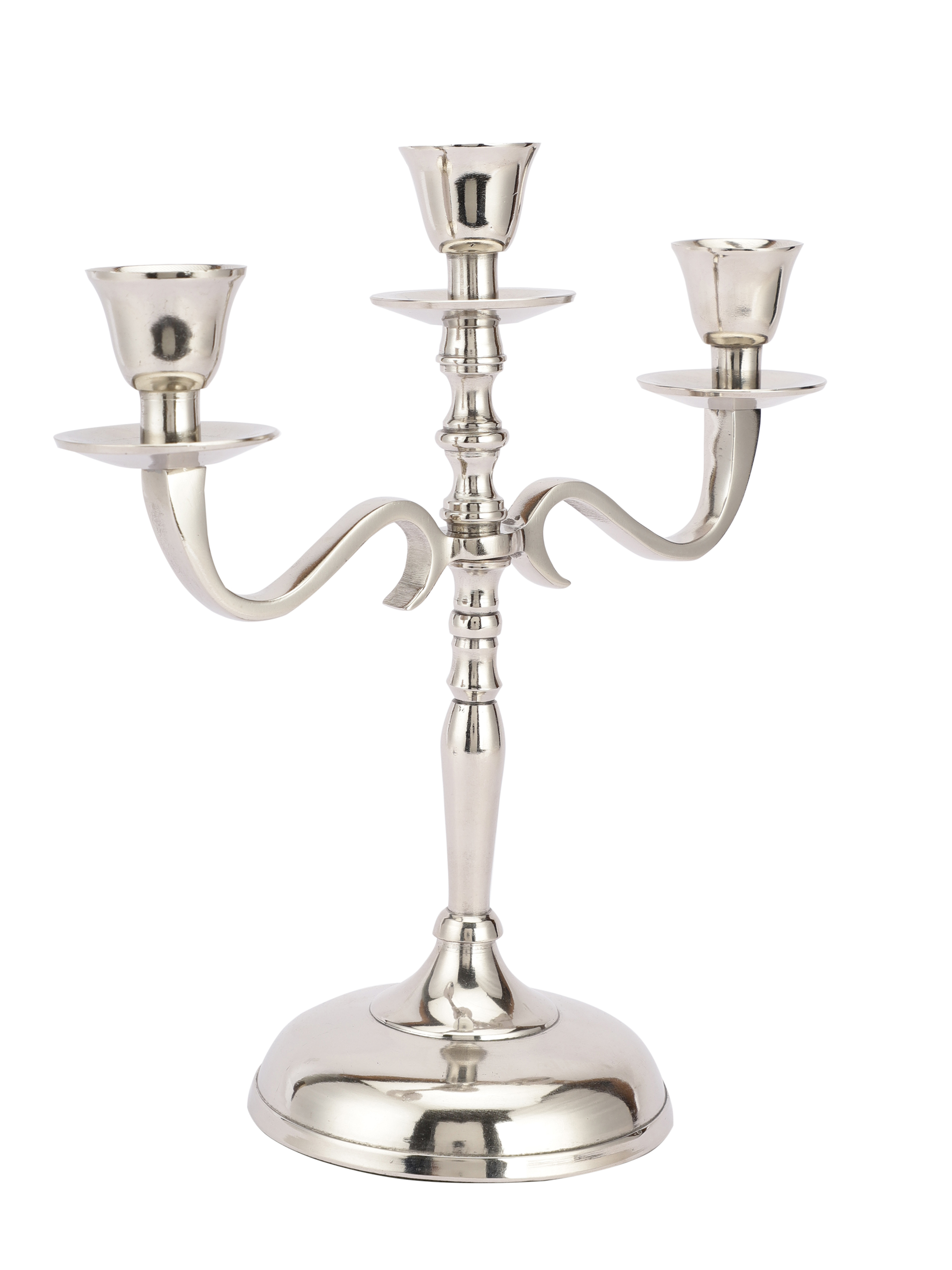 Metal Candelabra Candle sticks Holder - Nickel thumbnail 3