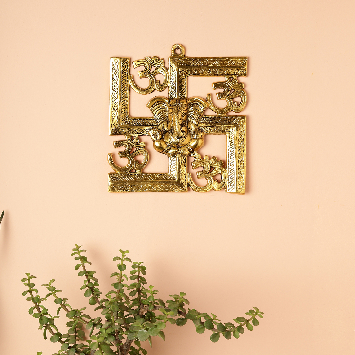 Lord Ganesh Swastik Wall Hanging for Home Entrance
