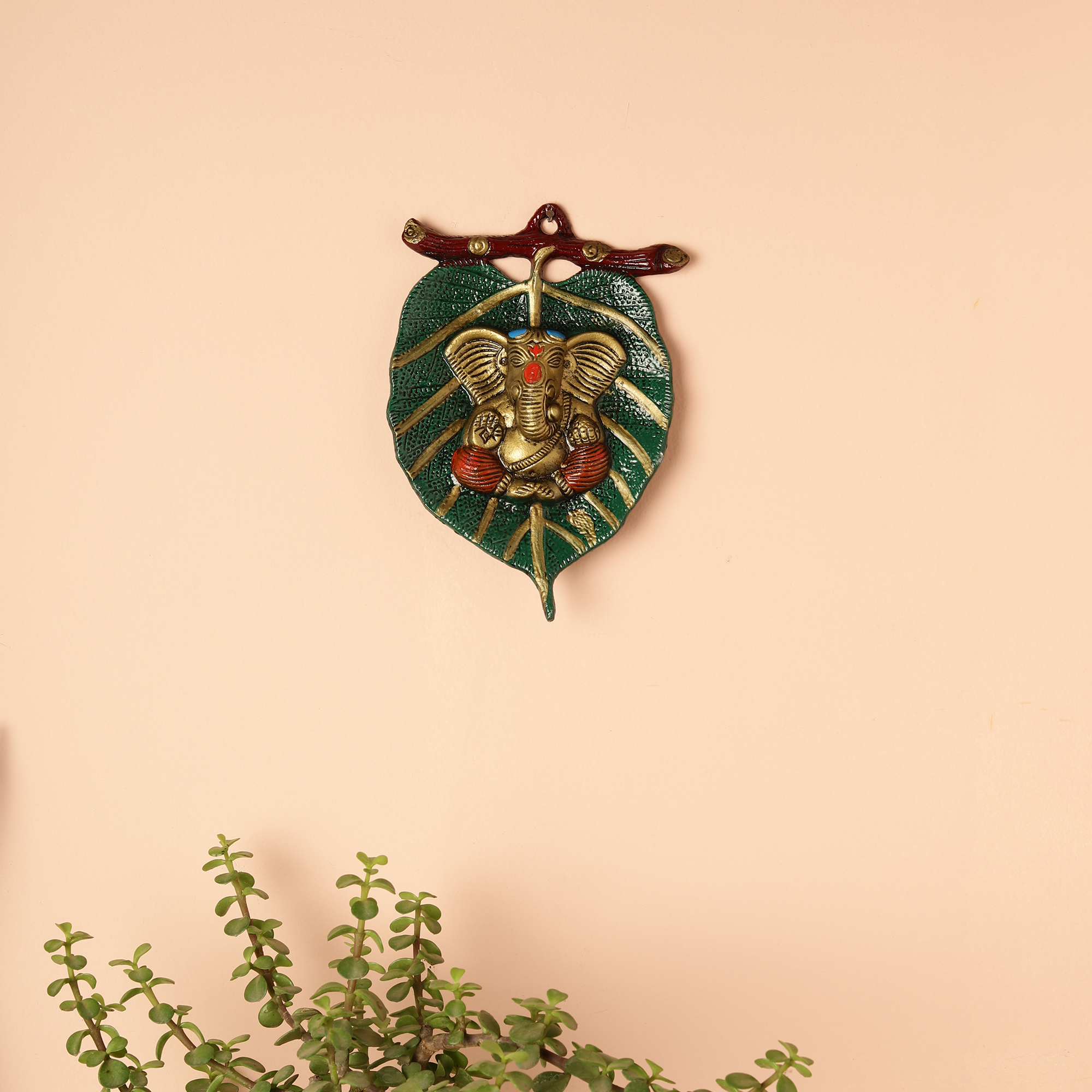 Green Lord Ganesh Wall Hanging thumbnail 3