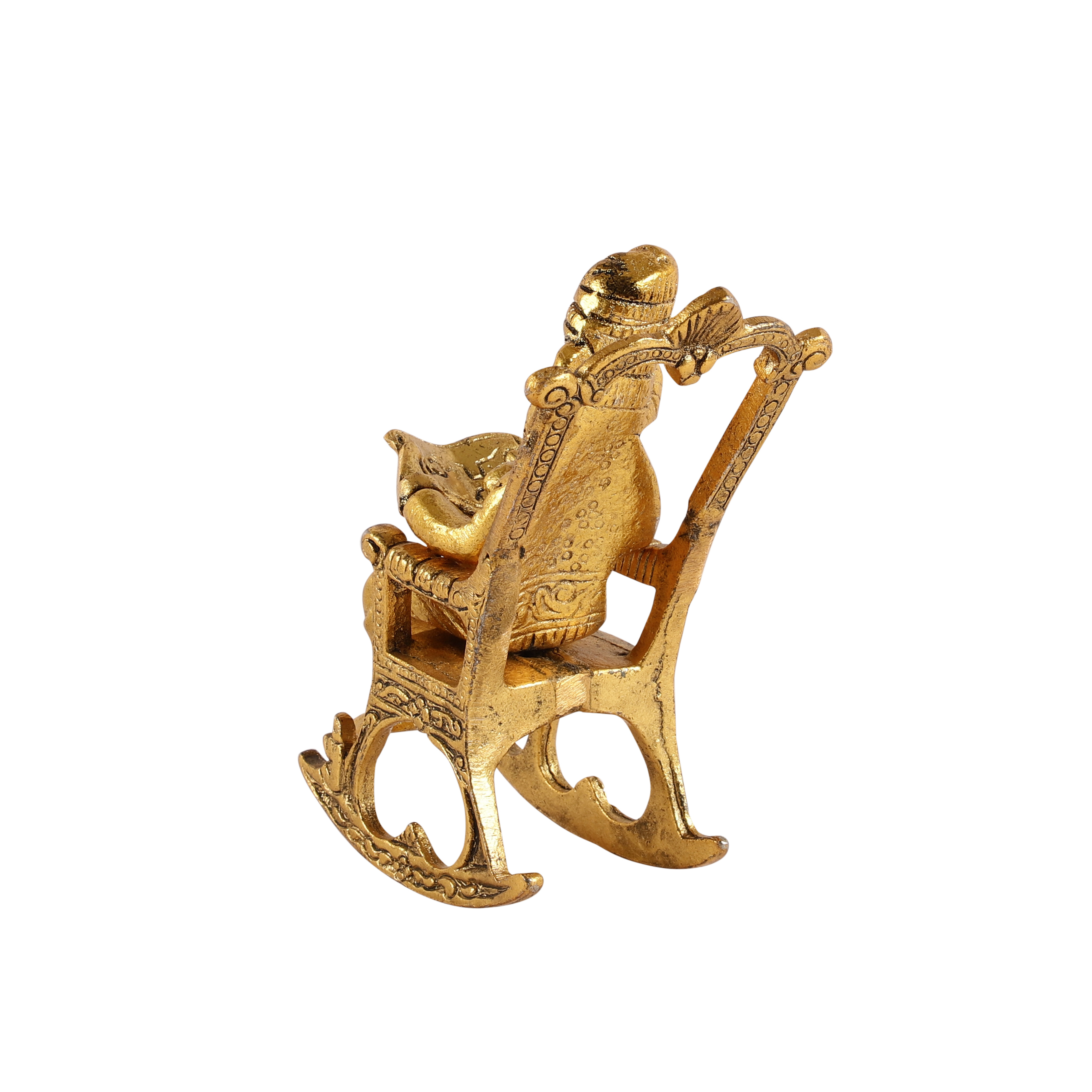 Lord Ganpati Ji Idol on Chair Metal Showpiece thumbnail 3