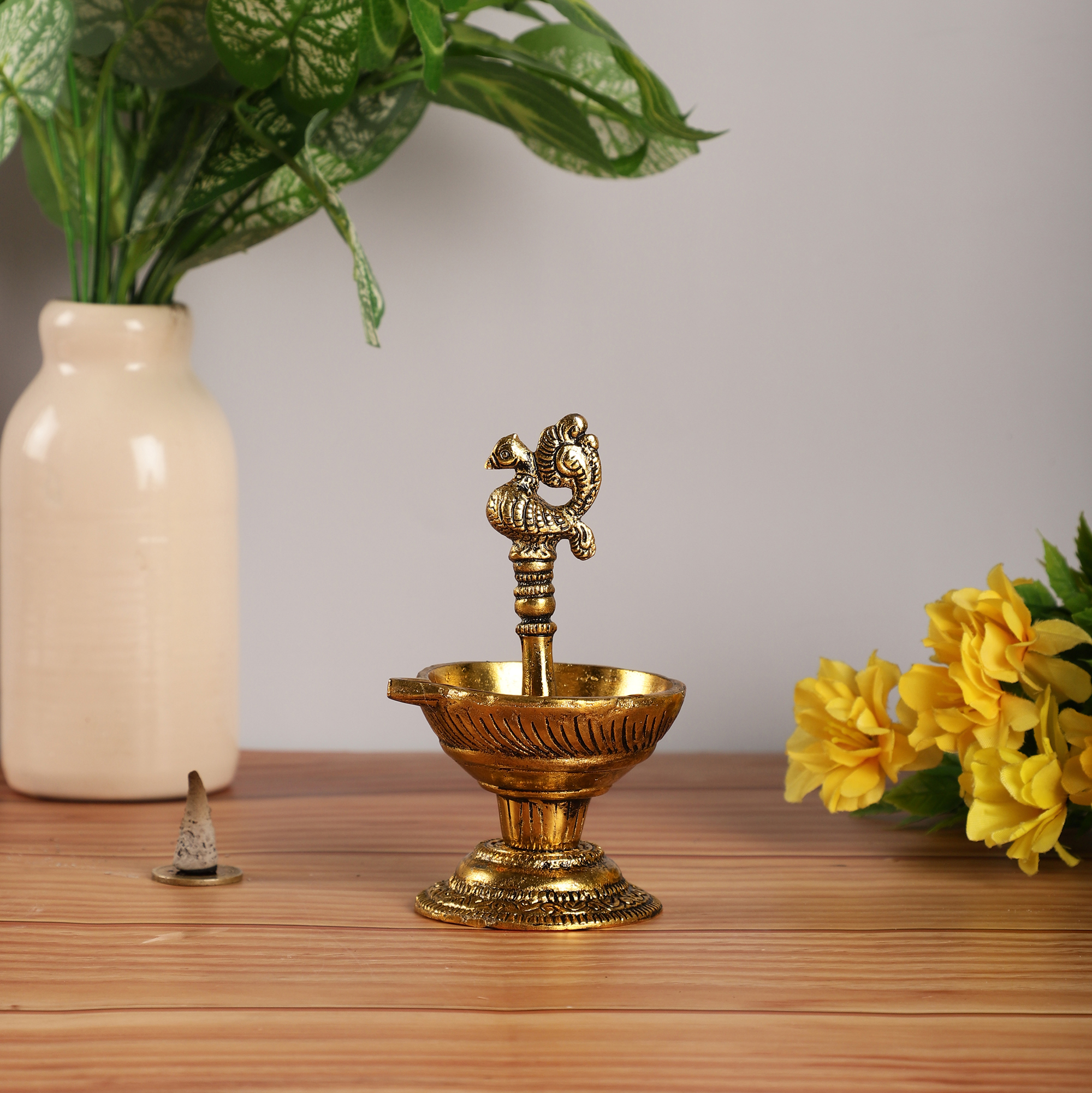 Decorative Peacock Metal Diya