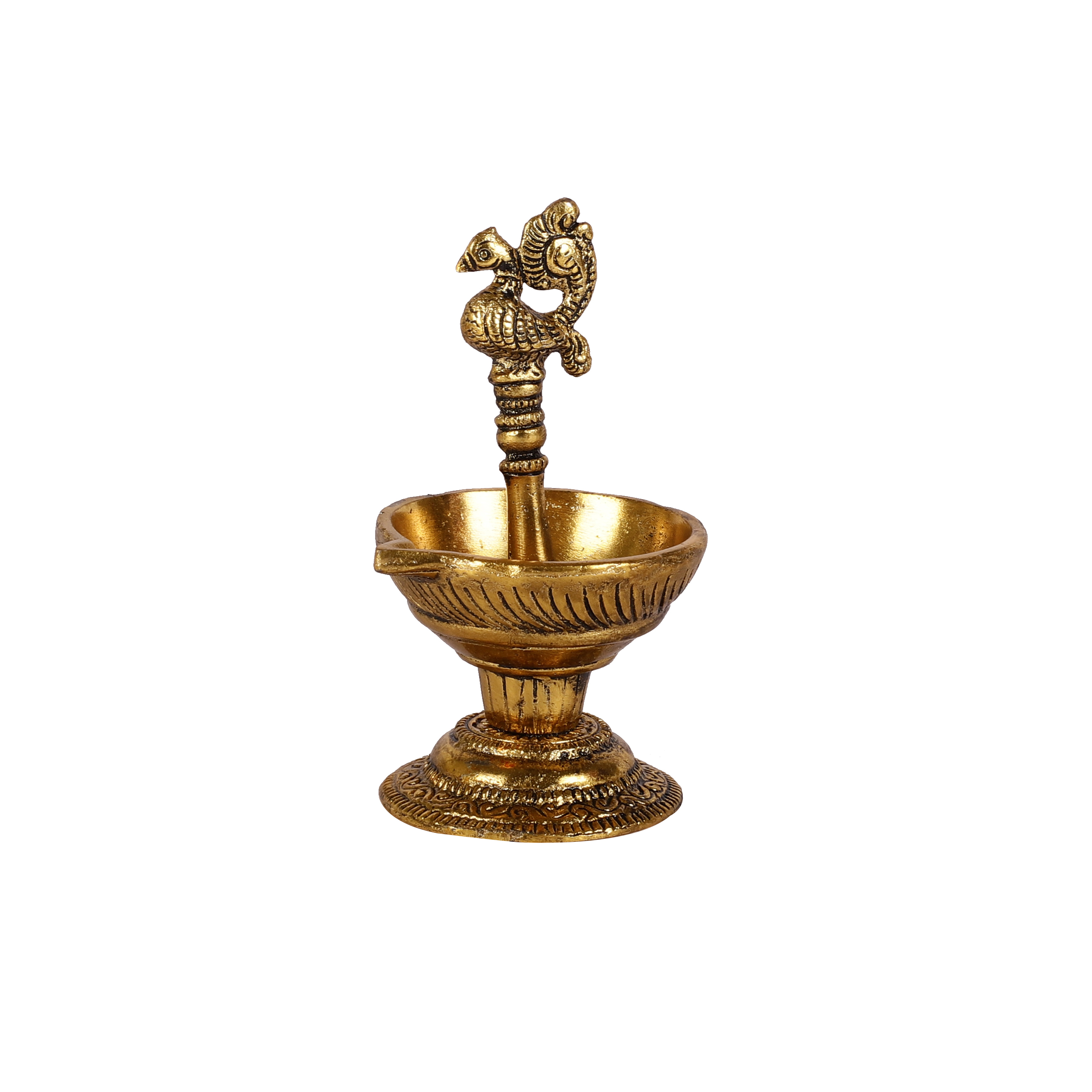 Decorative Peacock Metal Diya - alternate view