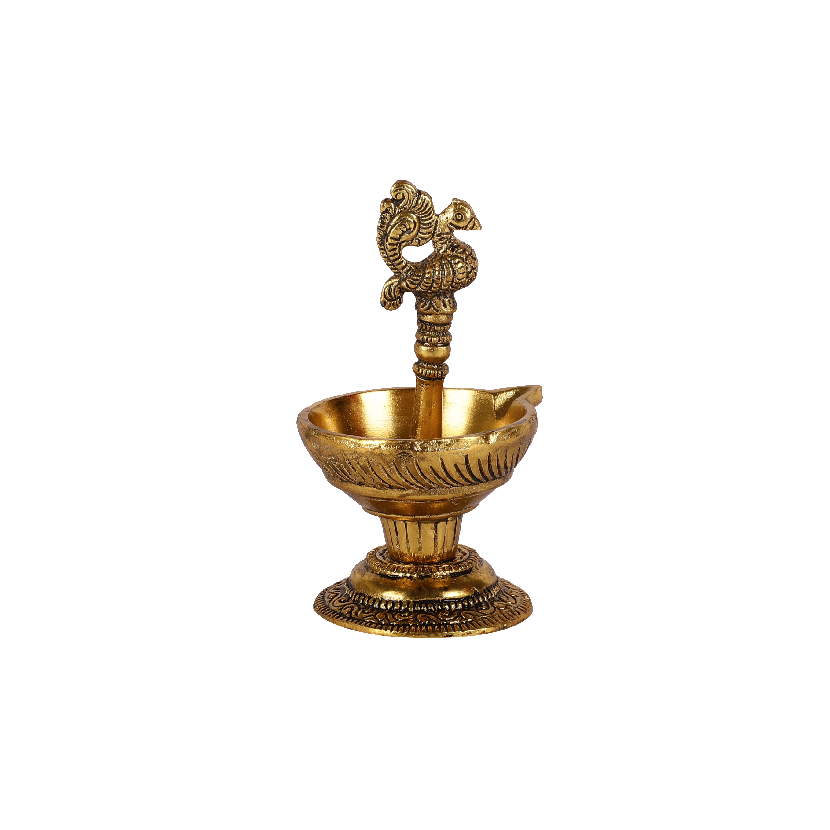 Decorative Peacock Metal Diya thumbnail 3