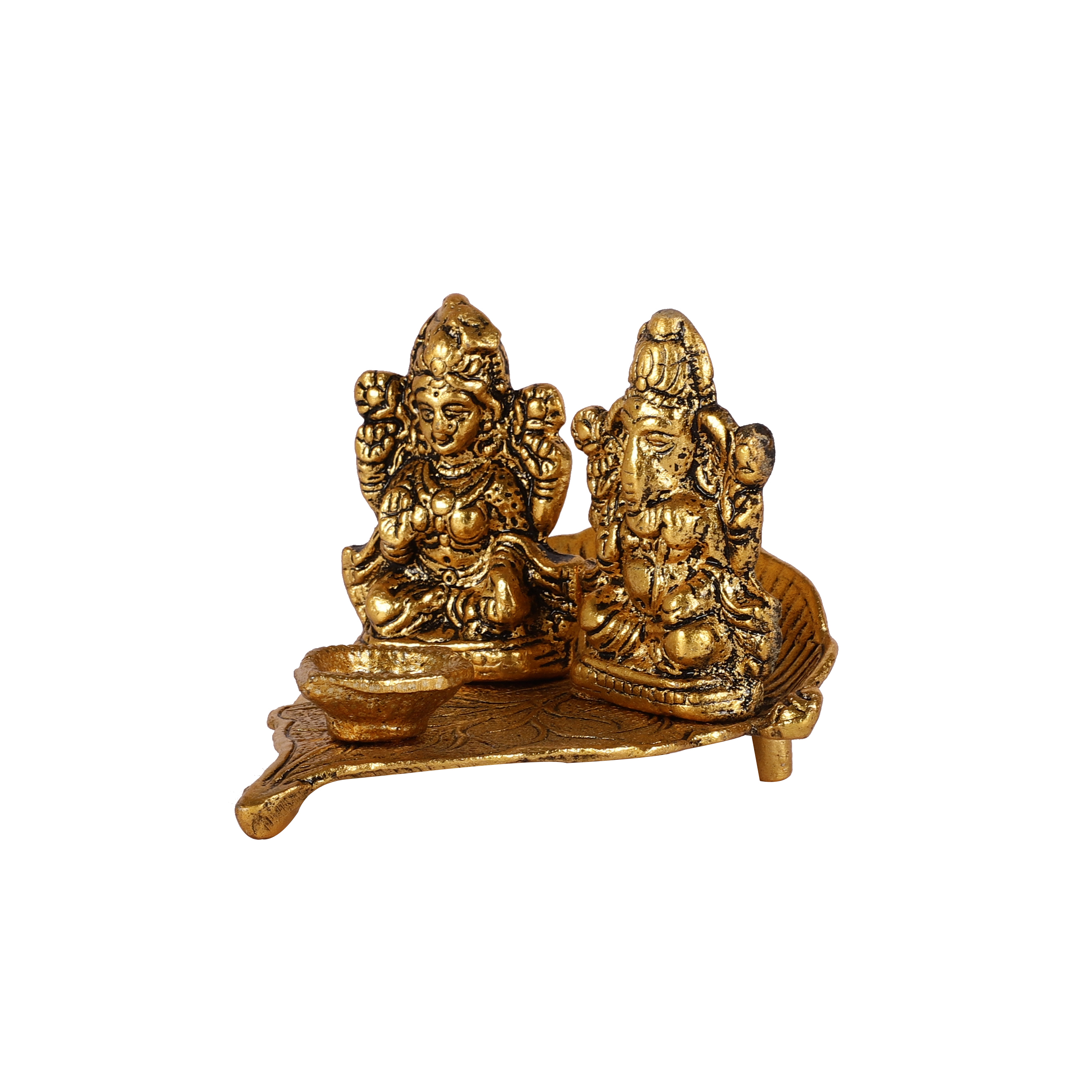 Goddess Laxmi Ganesh Leaf Diya - alternate view