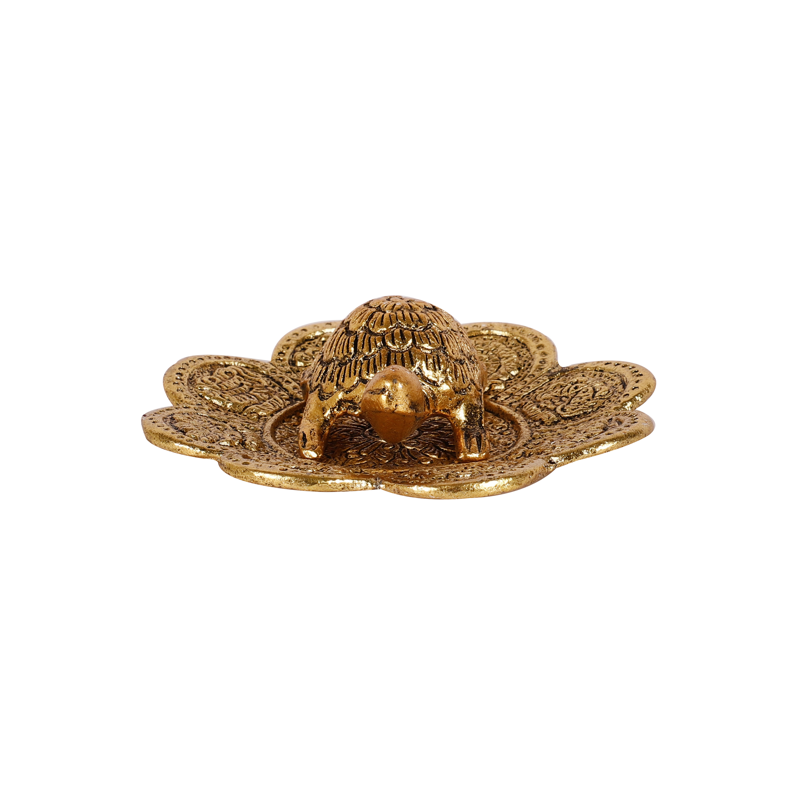 Metal Tortoise Turtle On Plate Vaastu Statue