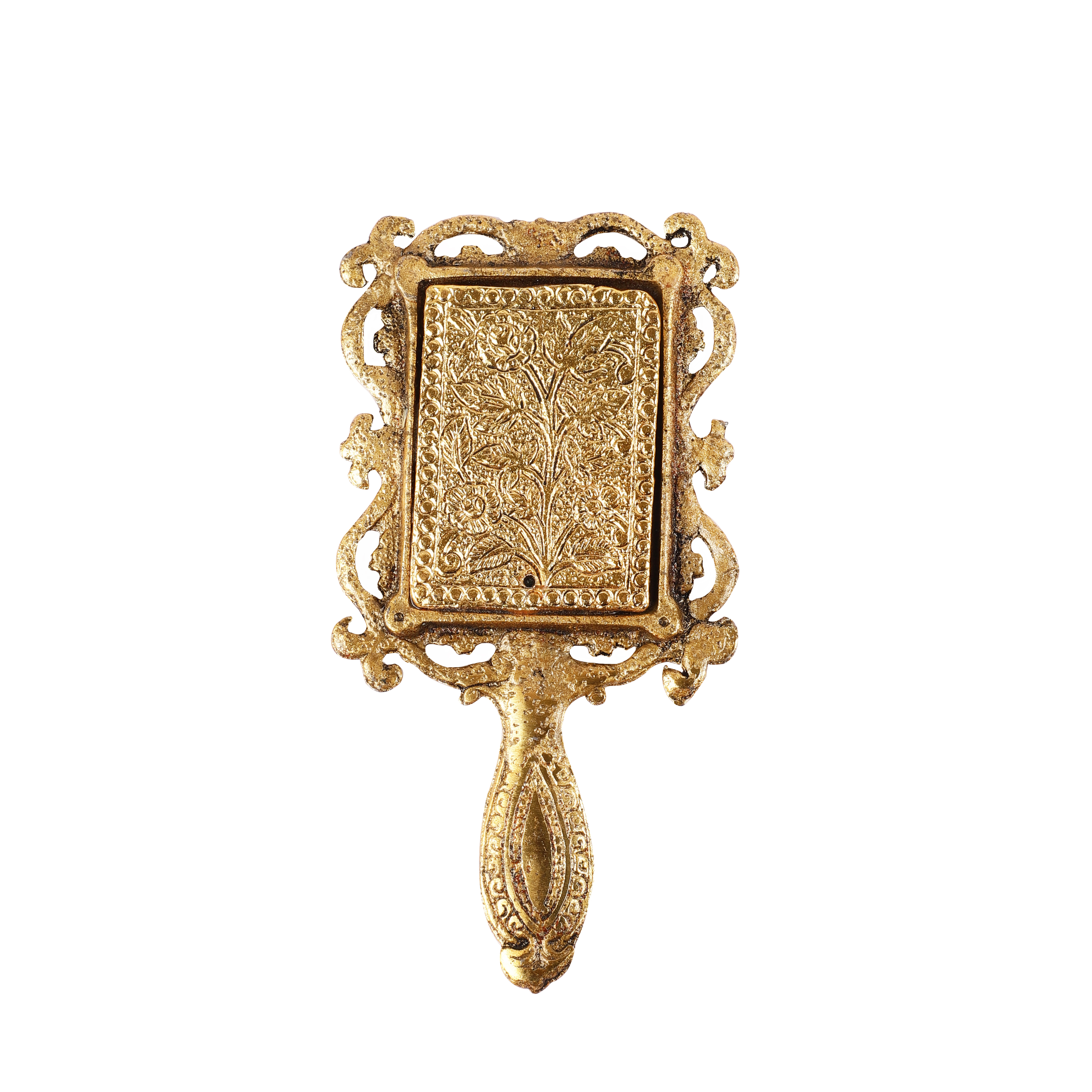 Vintage-Inspired Small Handheld Metal Mirror thumbnail 3