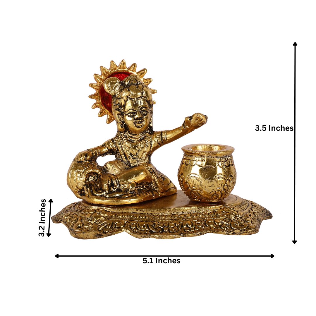 Bal Gopal Thakur Ji Lord Krishna Metal Statue thumbnail 4