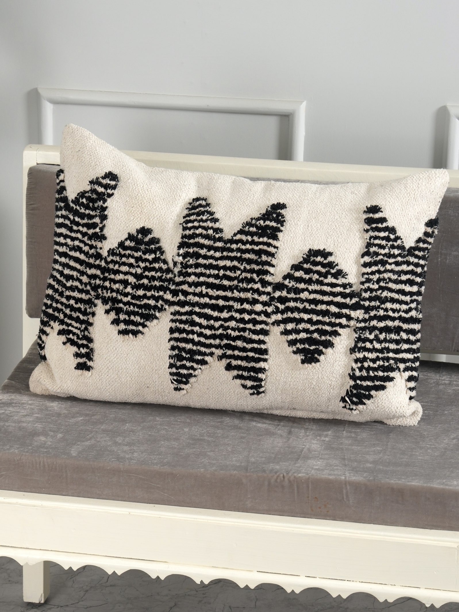 Monochrome Majesty Tufted Pillow Cover thumbnail 3