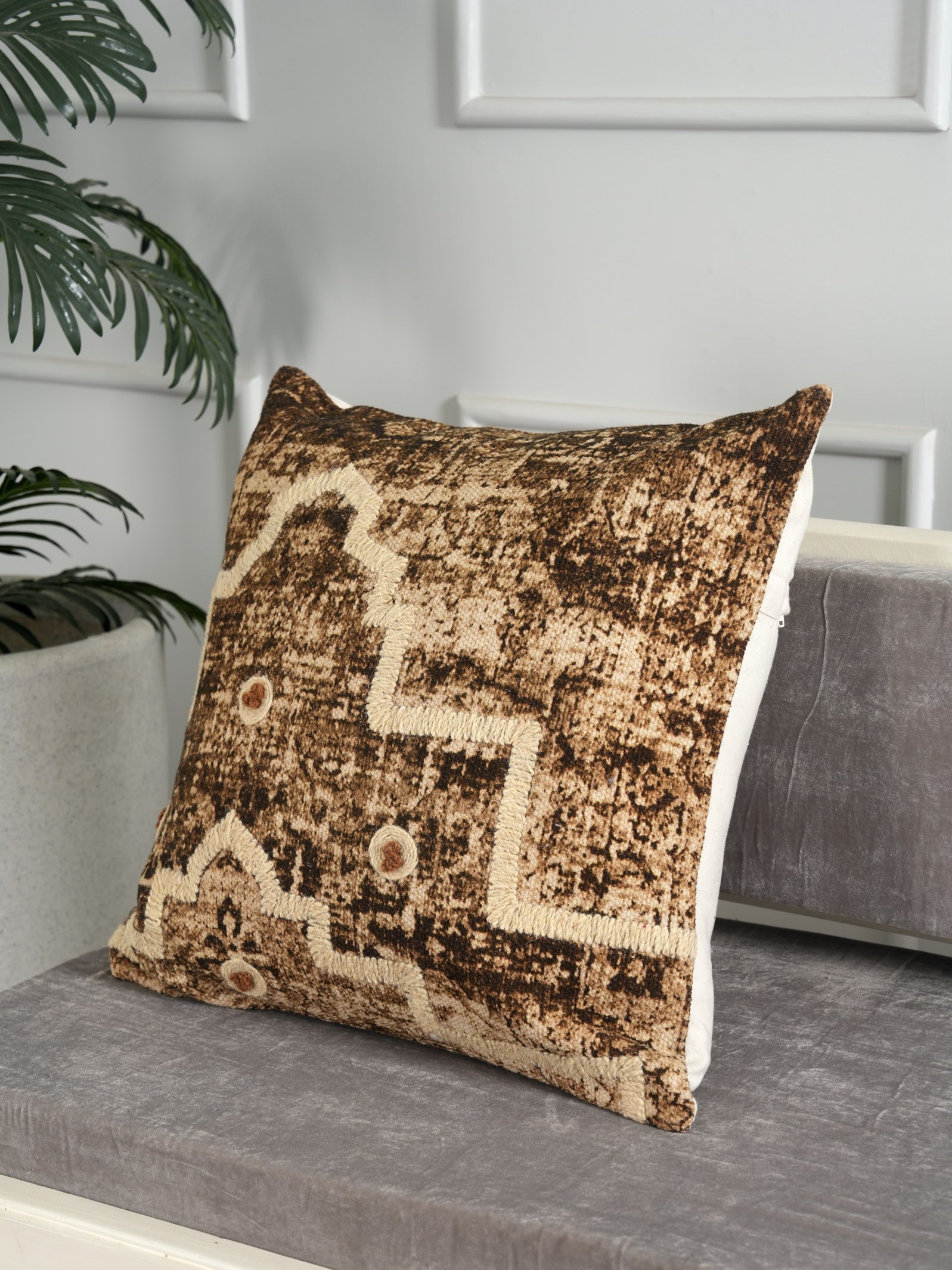 Retro Elegance Embroidered Cushion Cover thumbnail 2