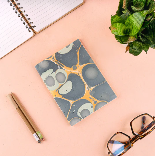 A5 Ebru Softcover Notebook | Indigo - alternate view