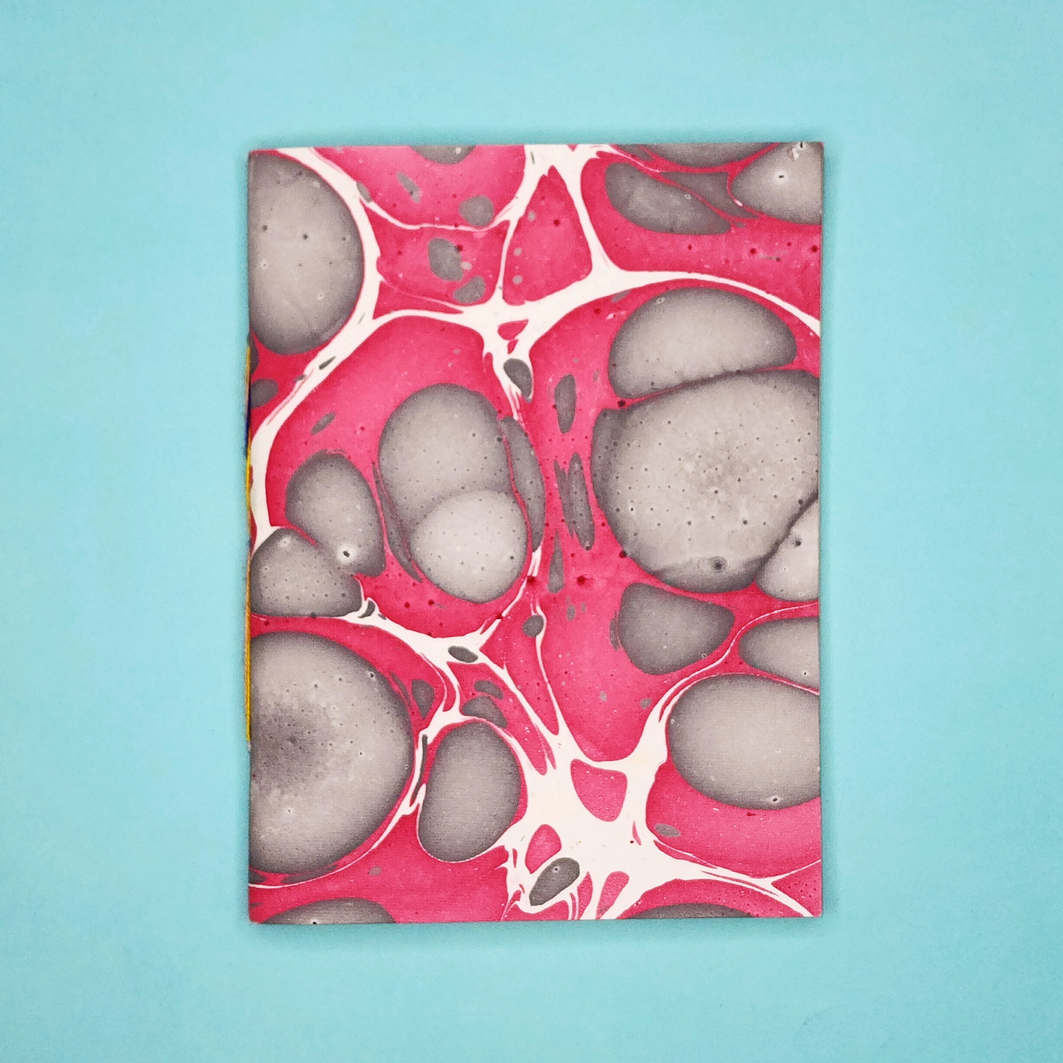A5 Ebru Softcover Notebook | Splash of Pink - alternate view