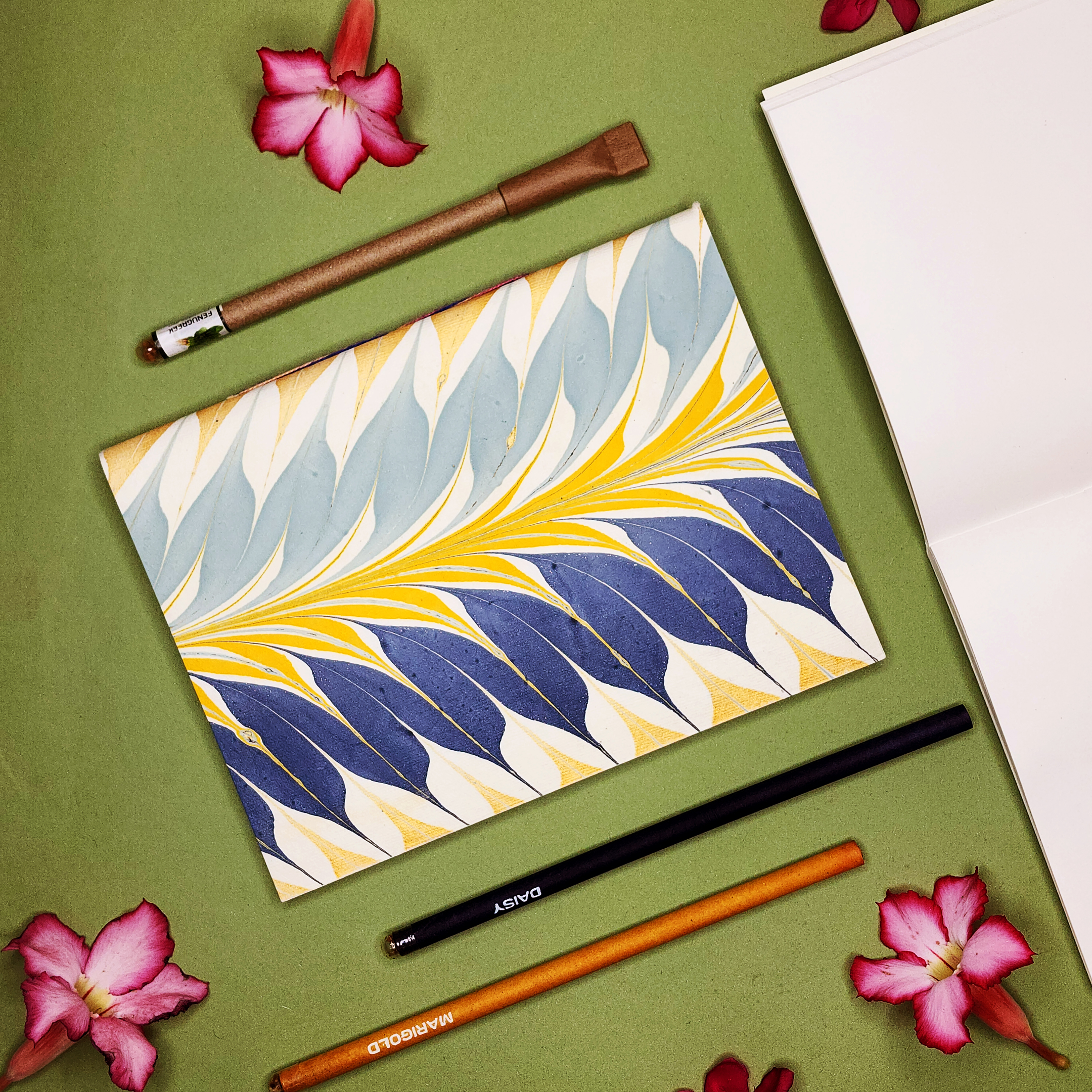 A5 Ebru Softcover Notebook |Wavy Perfection