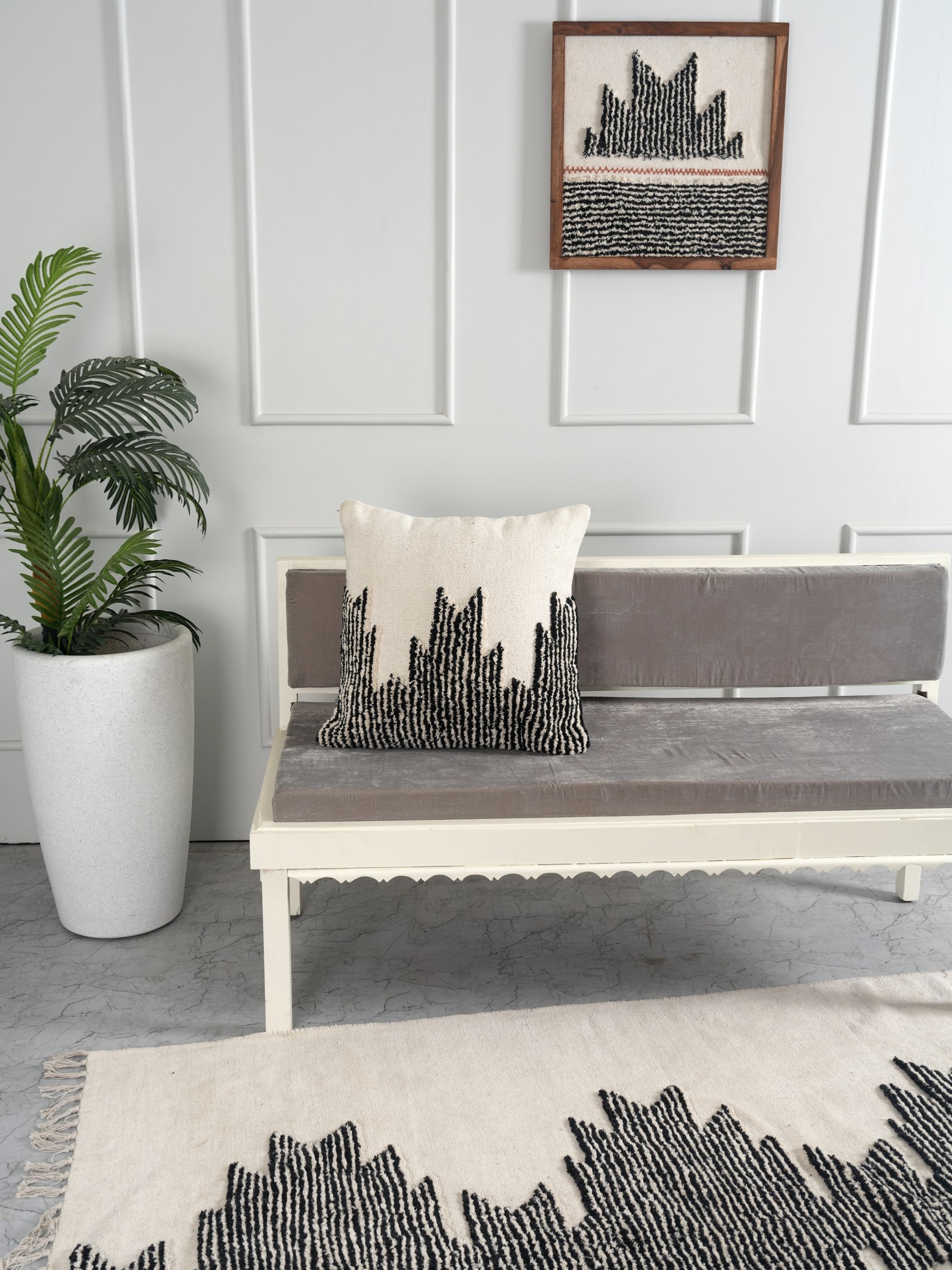 Textured Kilim Tufted Cushion Cover thumbnail 3