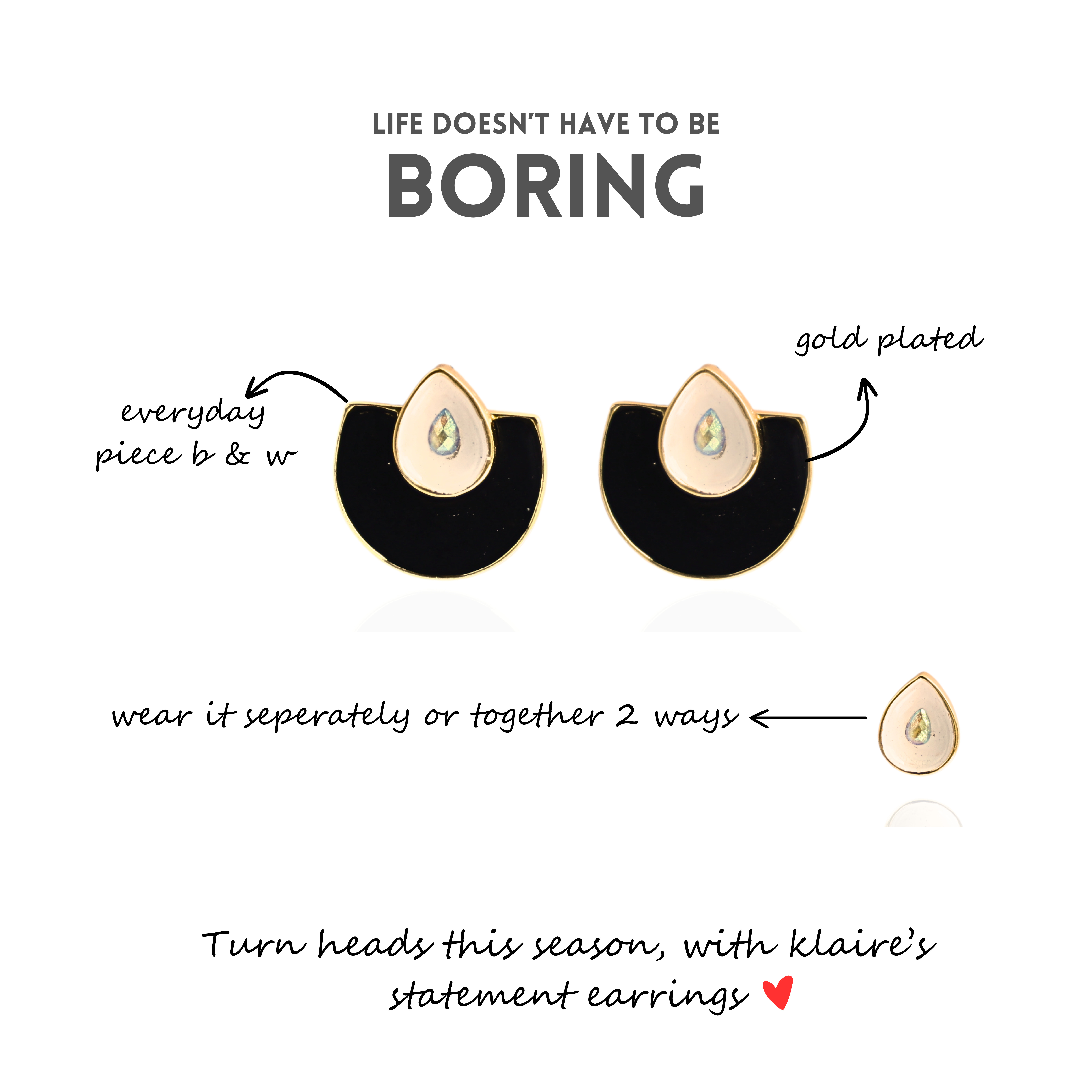 Kai 2 Way Earrings | Multi Style | 18K Gold Plated | Handmade thumbnail 4