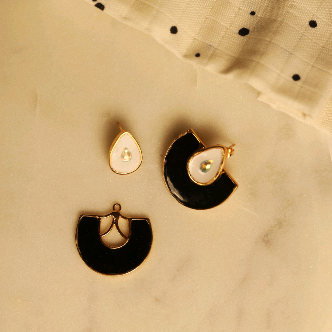 Kai 2 Way Earrings | Multi Style | 18K Gold Plated | Handmade thumbnail 3