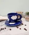 Ceramic Coffee & Tea Designer Mugs with Saucers- Set of 4 at cost of 3 | 275 ml thumbnail 4