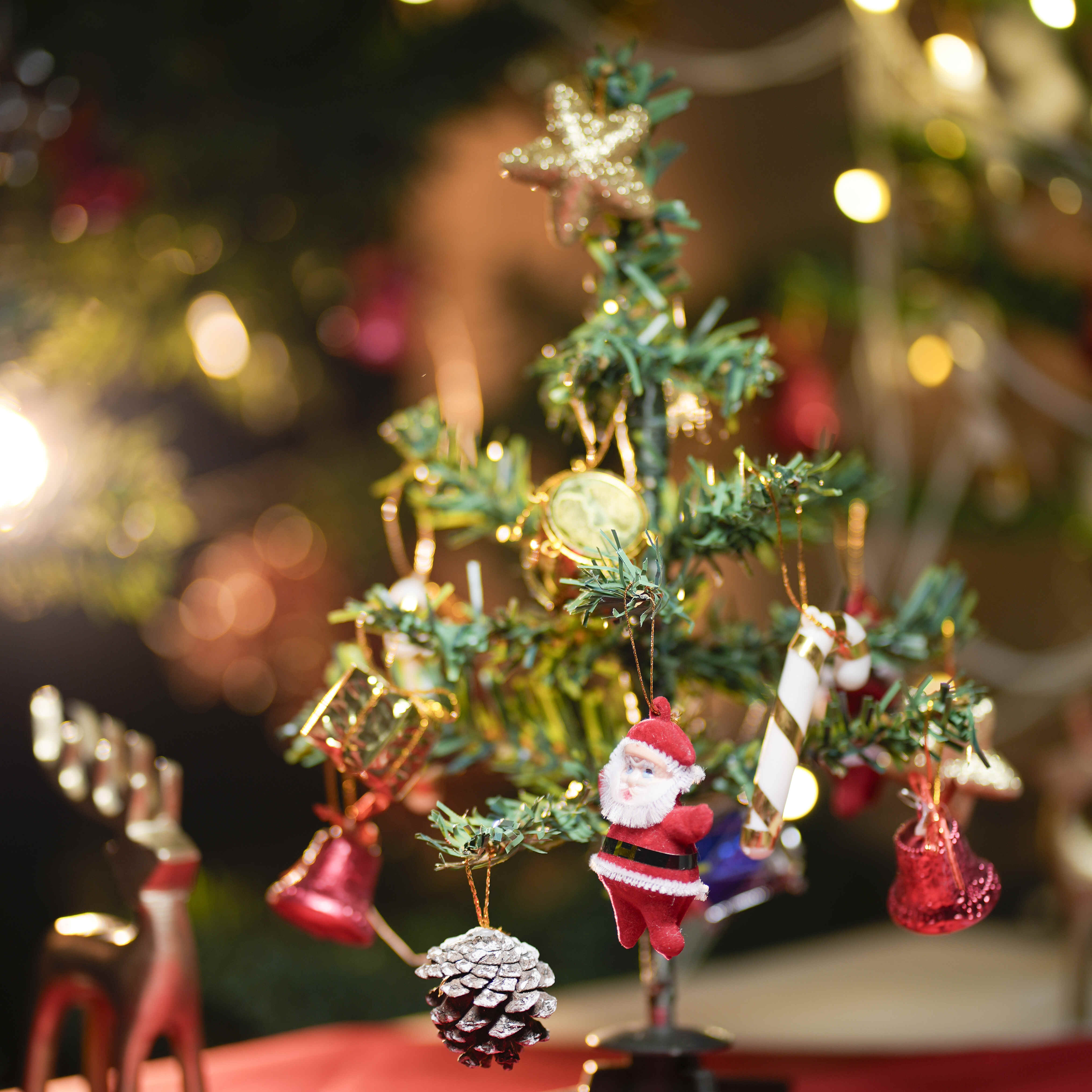 Mini Foldable Christmas Tree with 10 Ornaments - alternate view