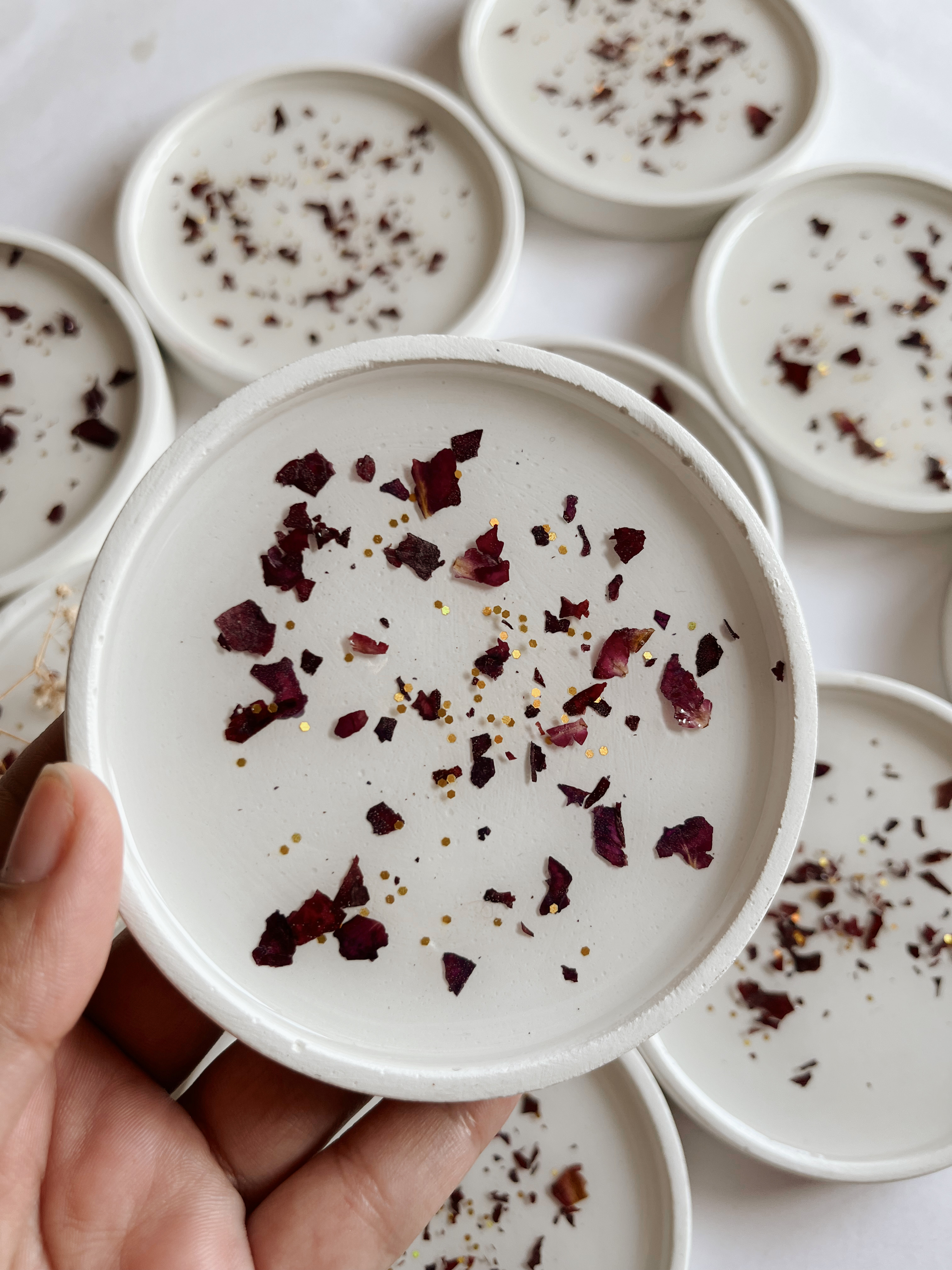 Concrete Resin Petals Coasters