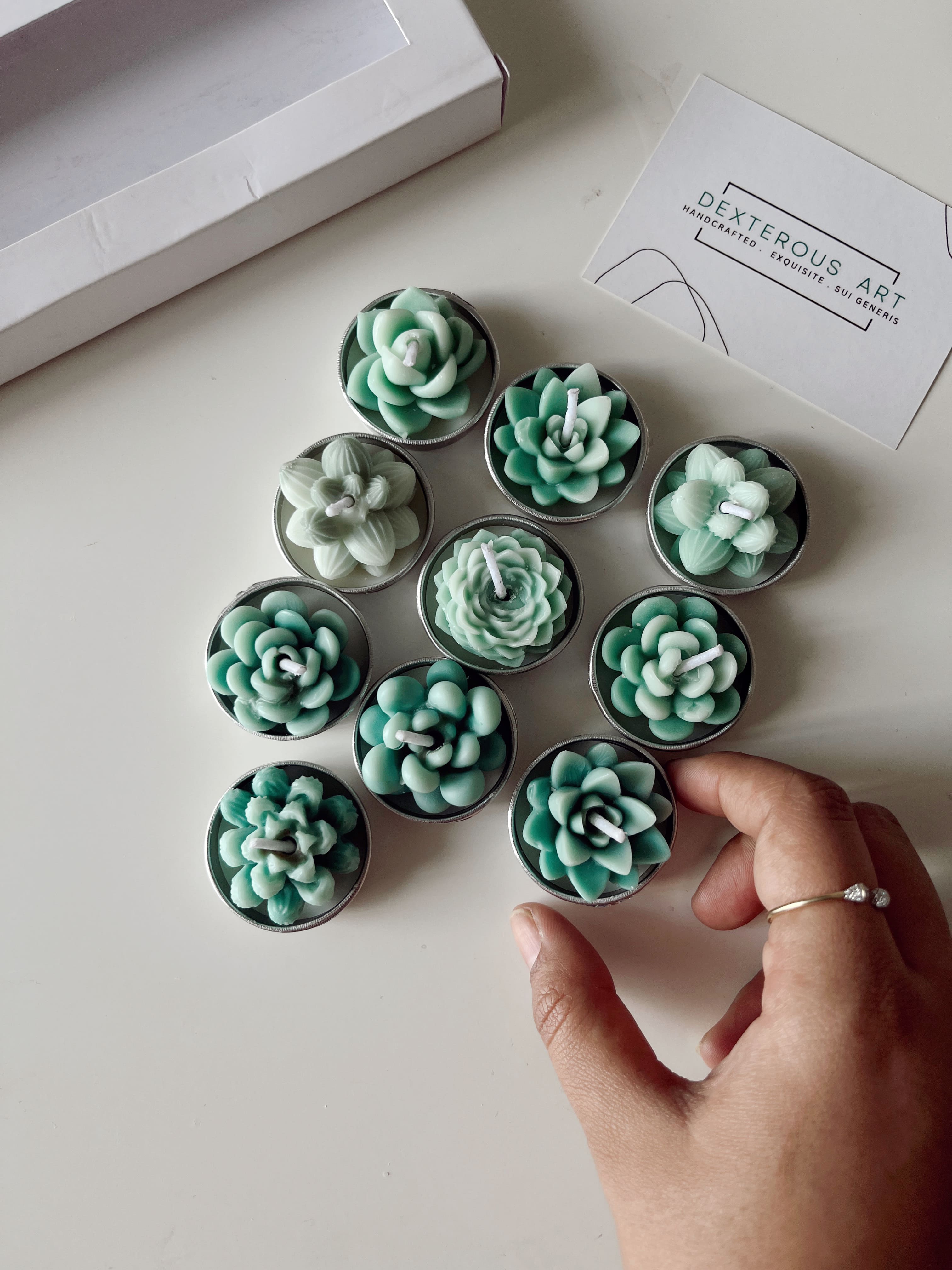 Succulent Tealights- Pack of 10 thumbnail 3