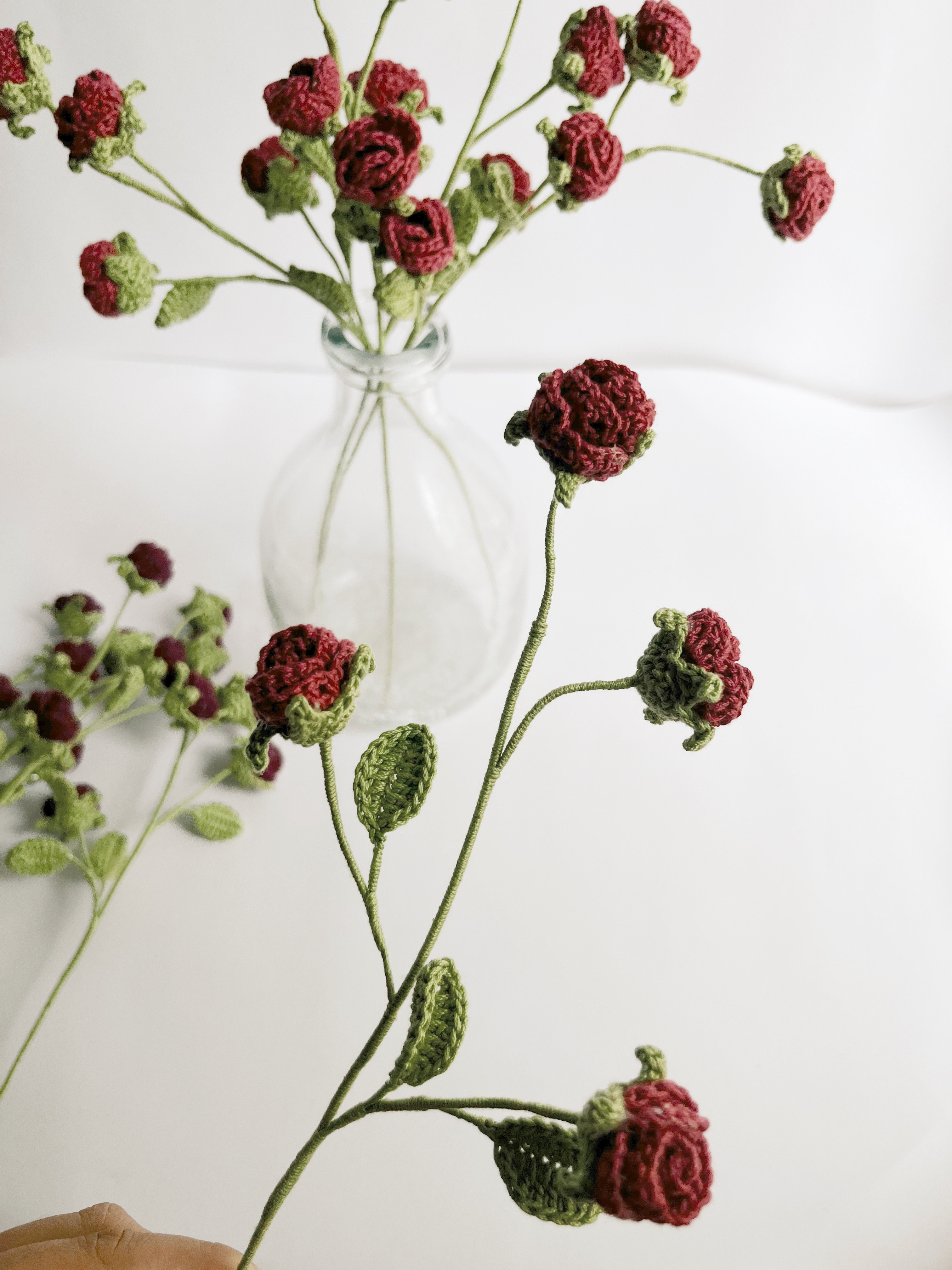 Crochet Mini Rose Bunch | Set of 2 Flowers