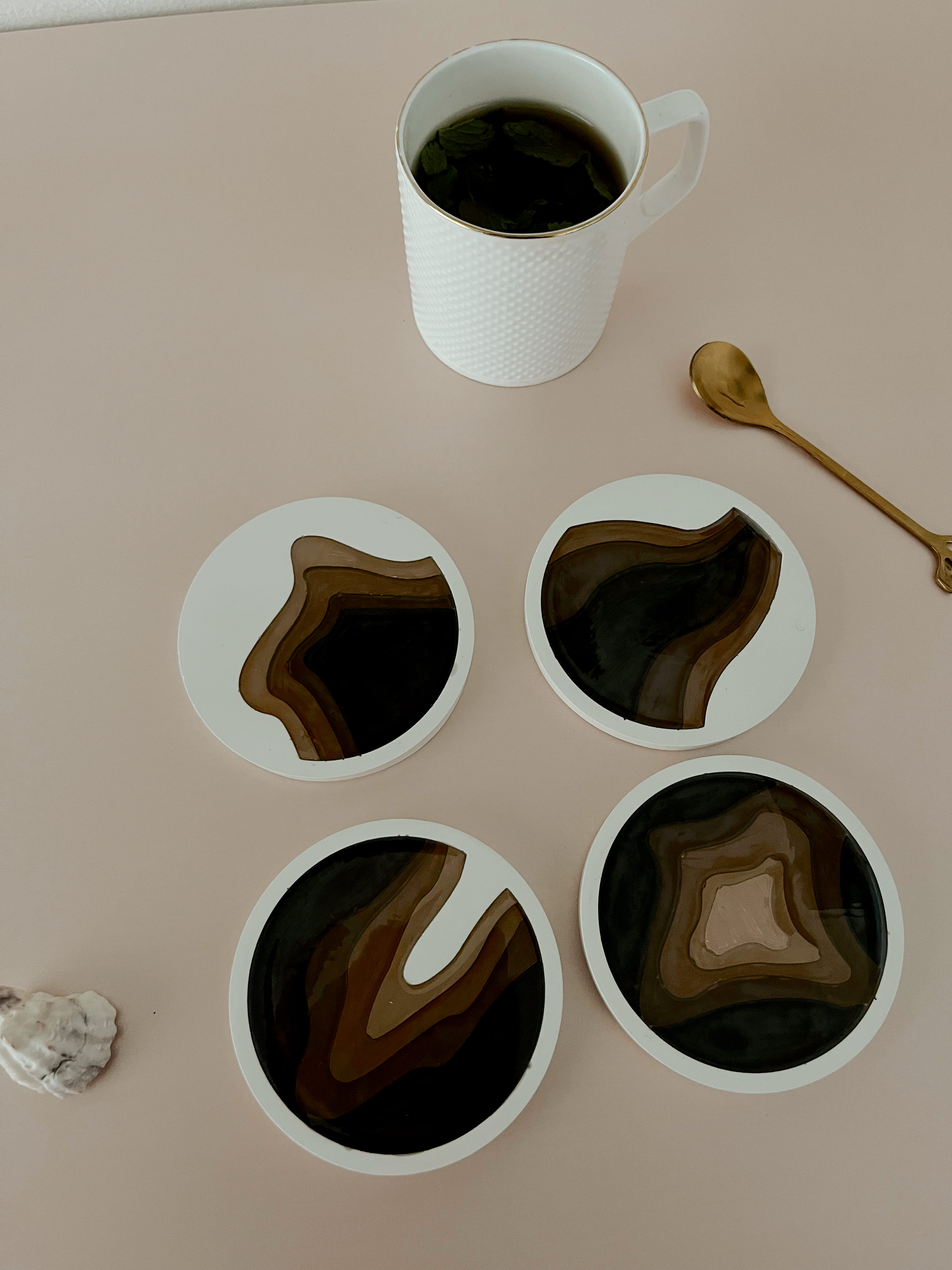 Contour Coasters - Set of 4 | Resin | Handmade - alternate view