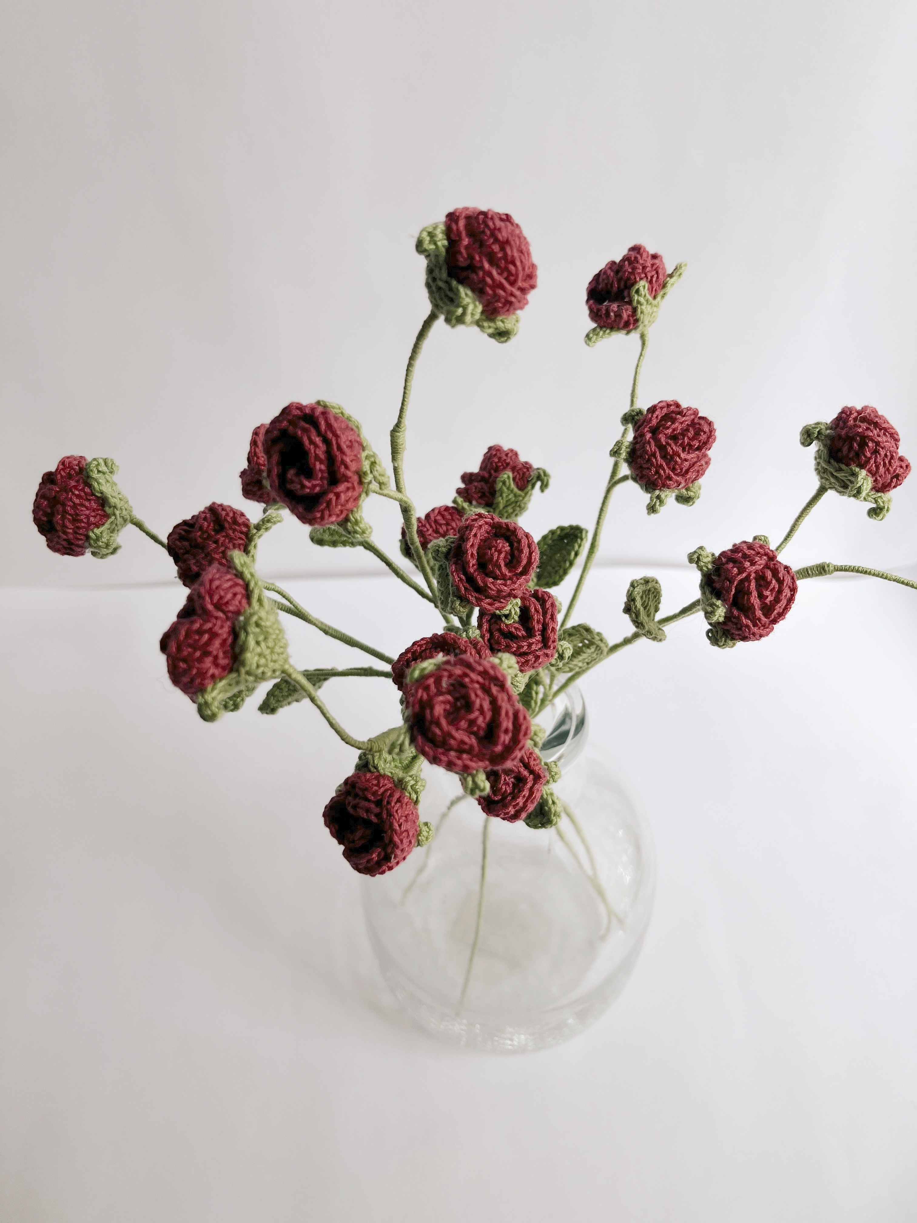 Crochet Mini Rose Bunch | Set of 2 Flowers thumbnail 3