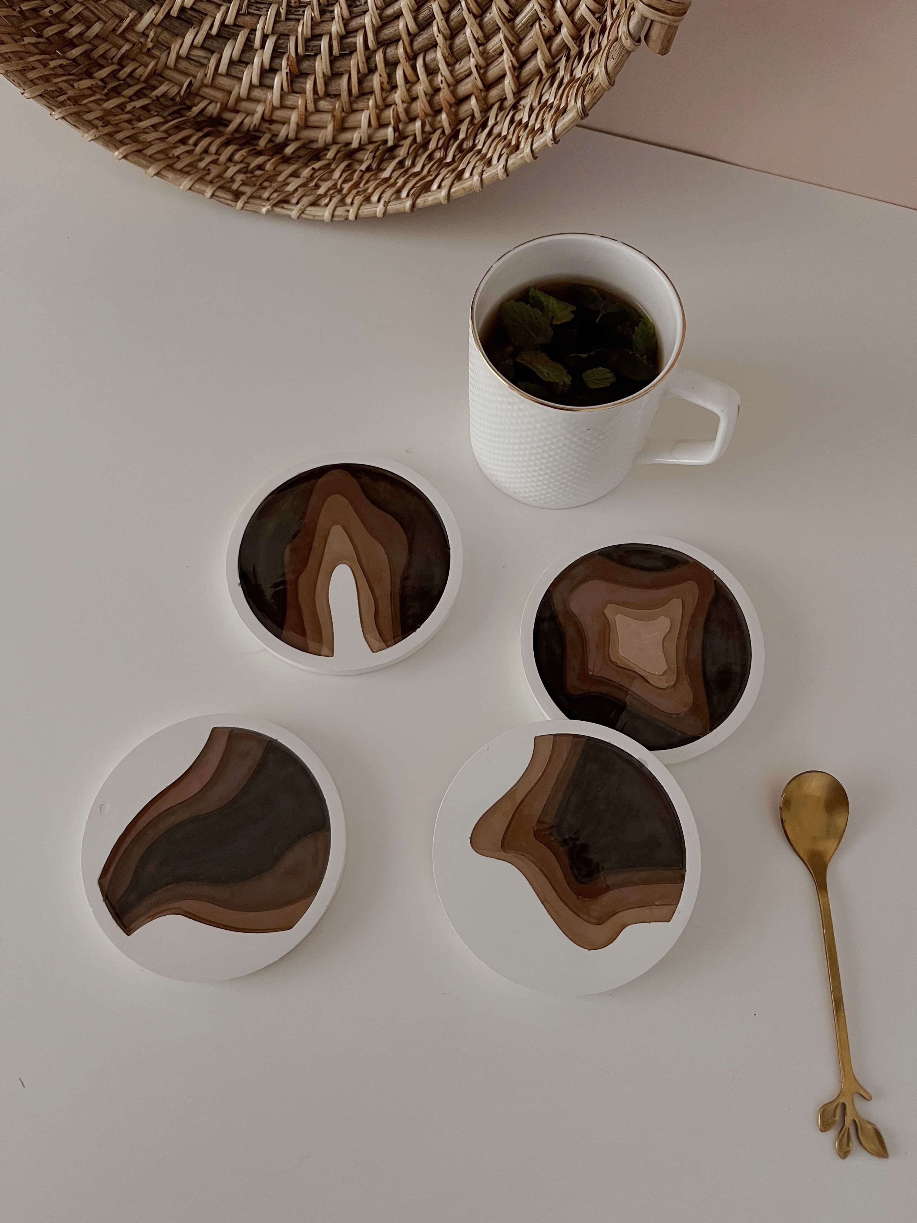Contour Coasters - Set of 4 | Resin | Handmade thumbnail 4