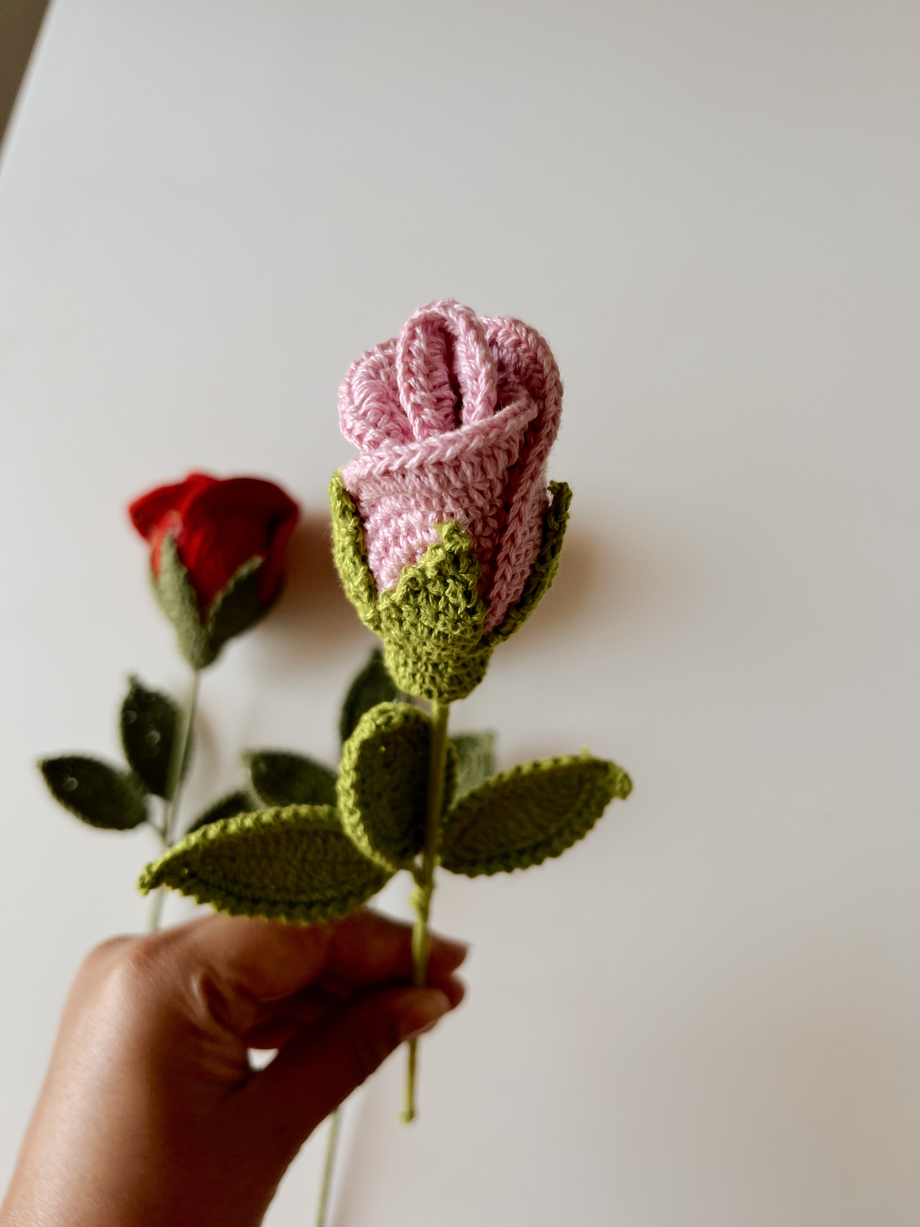 Crochet Pink Bud | Handmade - alternate view