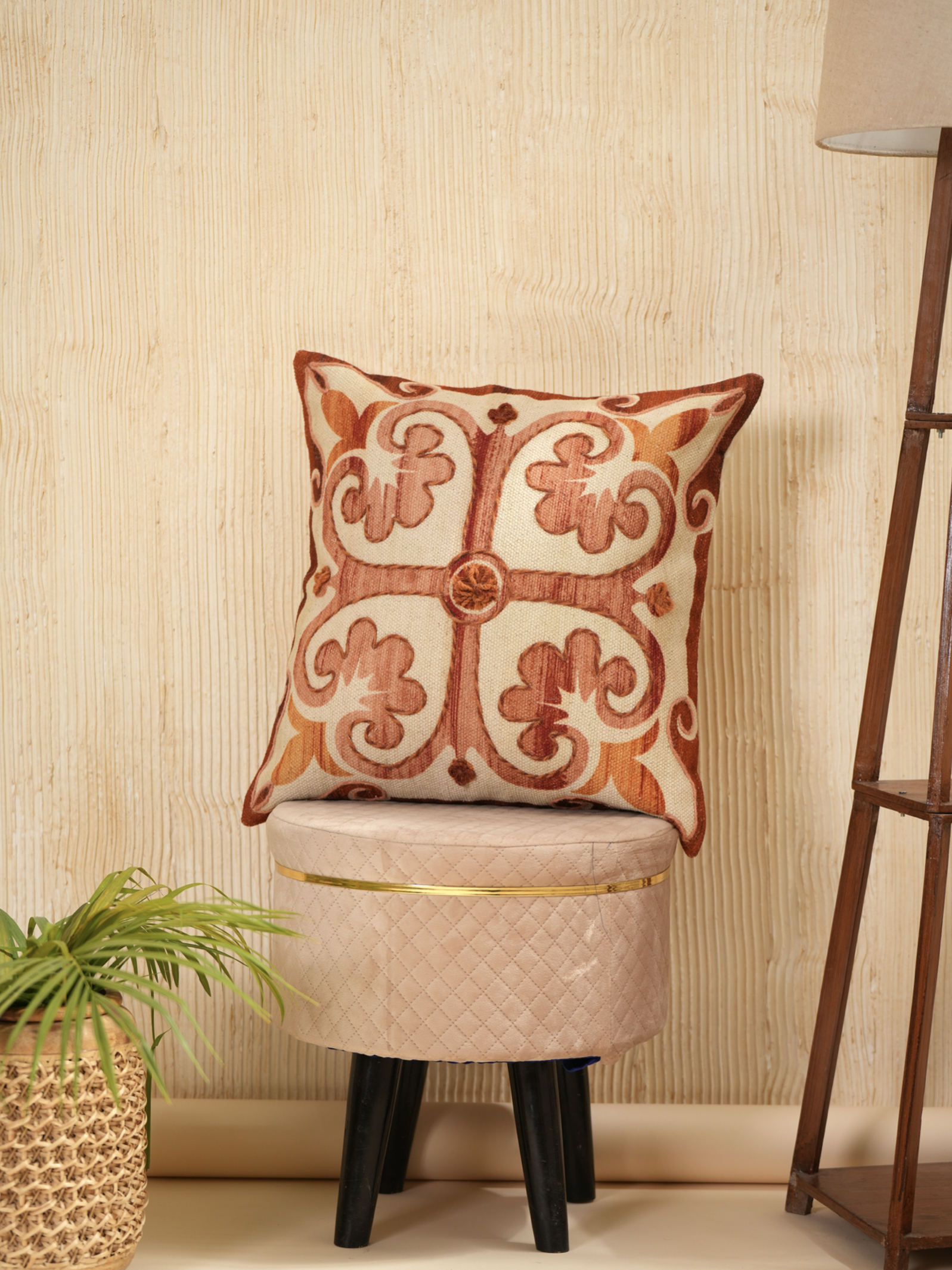 Bloom Embroidered Cushion Cover | 18 x 18"