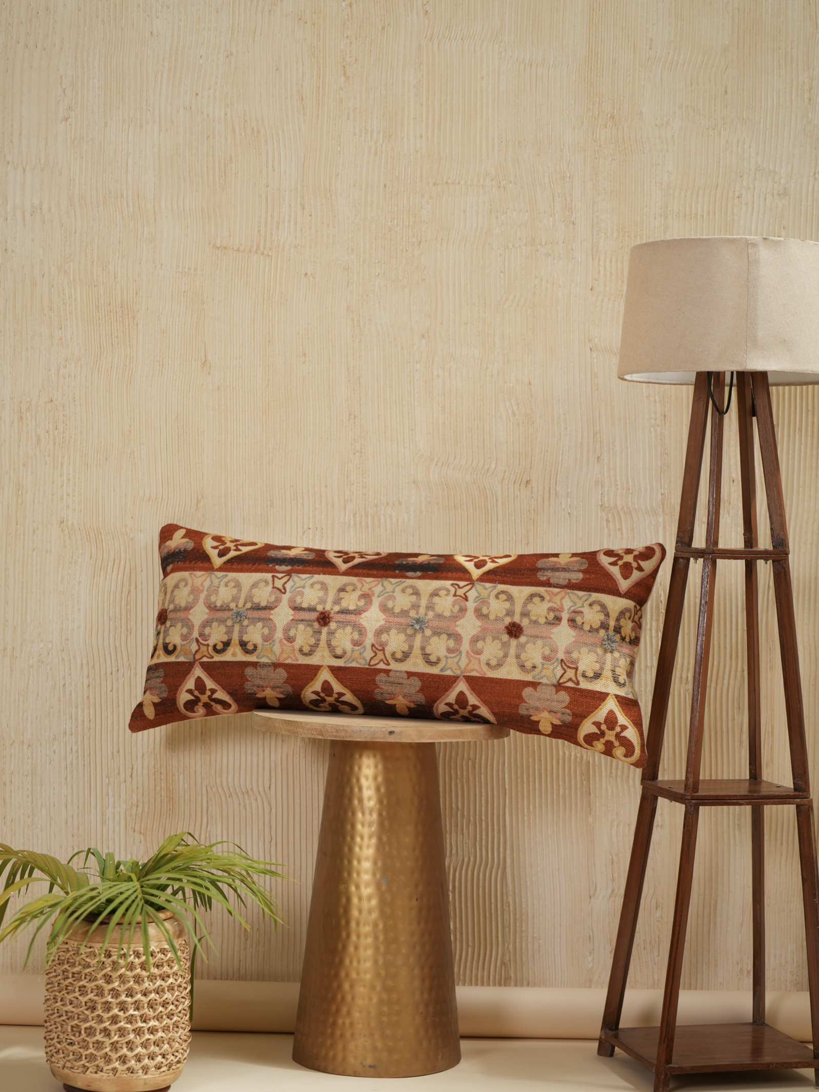 Botanical Breeze Embroidered Pillow Cover