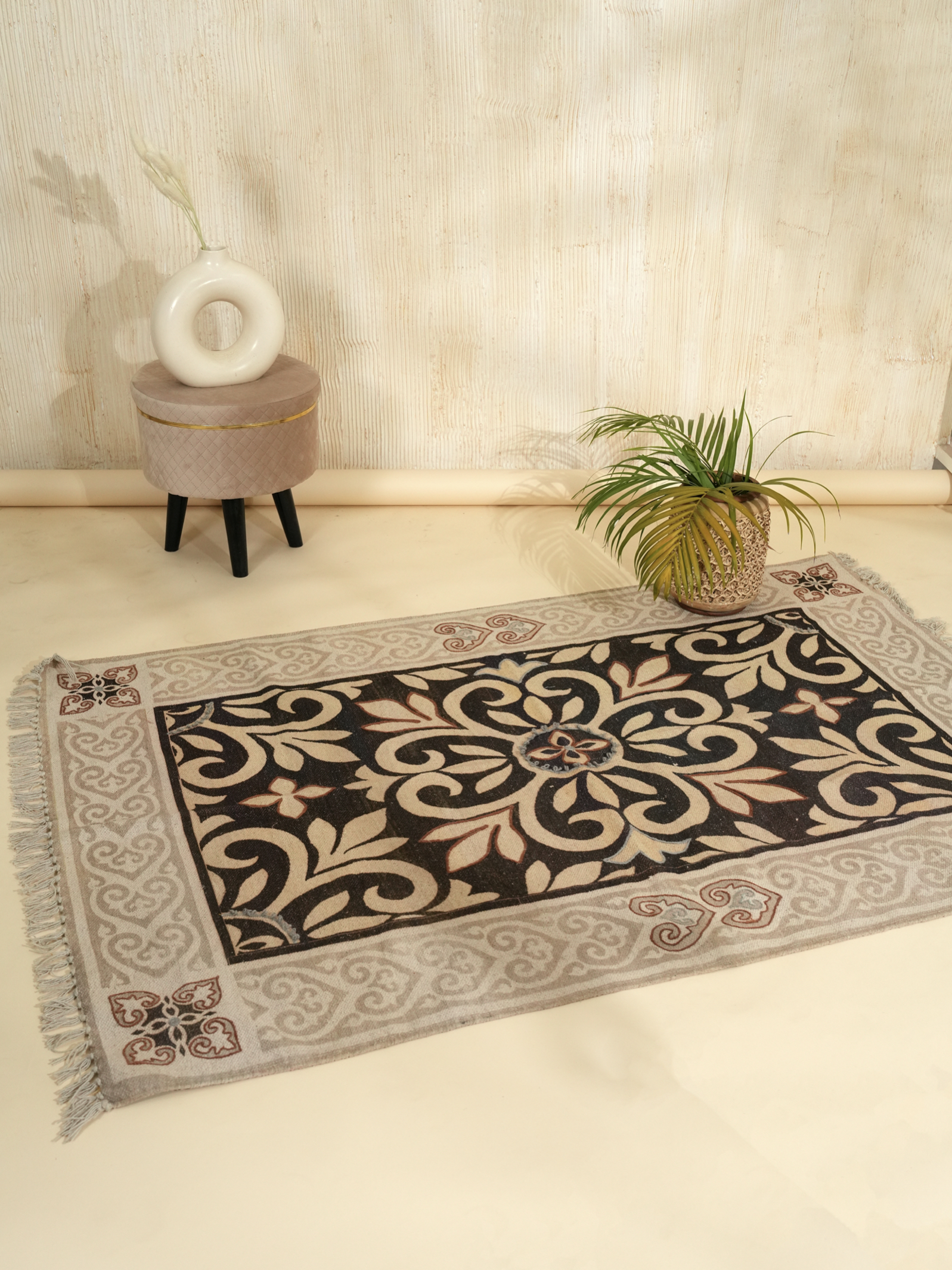 Moroccan Melody Embroidered  Rug