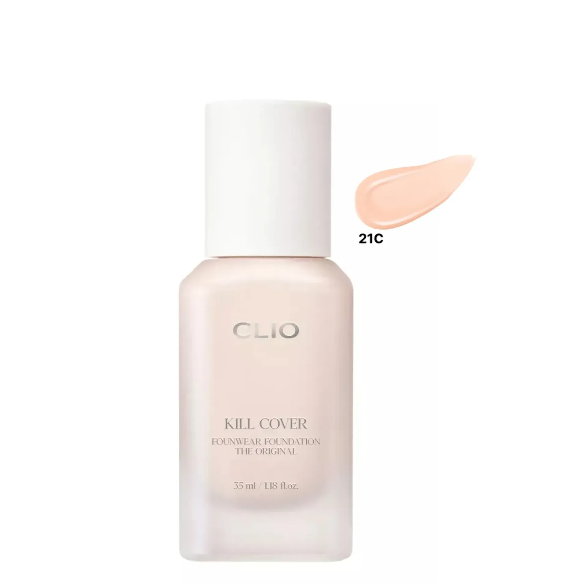 Kem Nền Che Khuyết Điểm Clio Kill Cover Founwear Foundation The Original 35ml màu 21C Lingerie - da trắng hồng (tone lạnh beige pink)