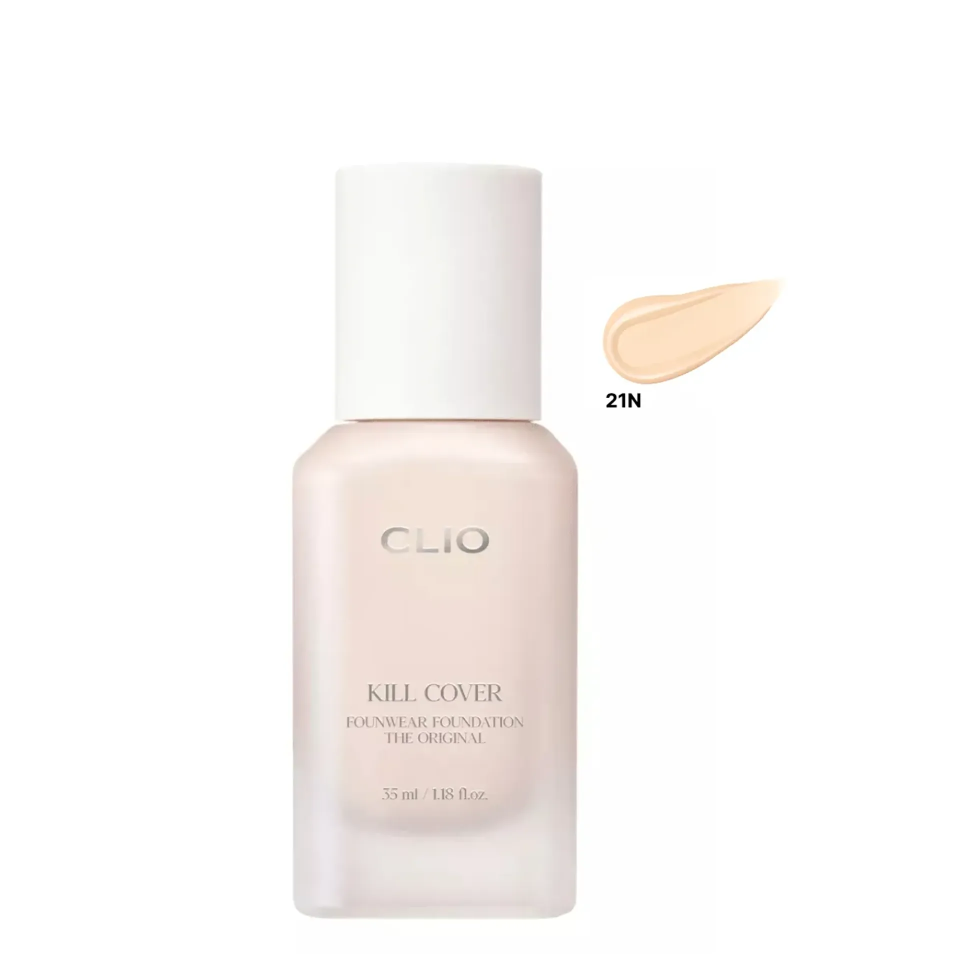 Kem Nền Che Khuyết Điểm Clio Kill Cover Founwear Foundation The Original 35ml màu 21N linen - da sáng tự nhiên (tone beige yellow)