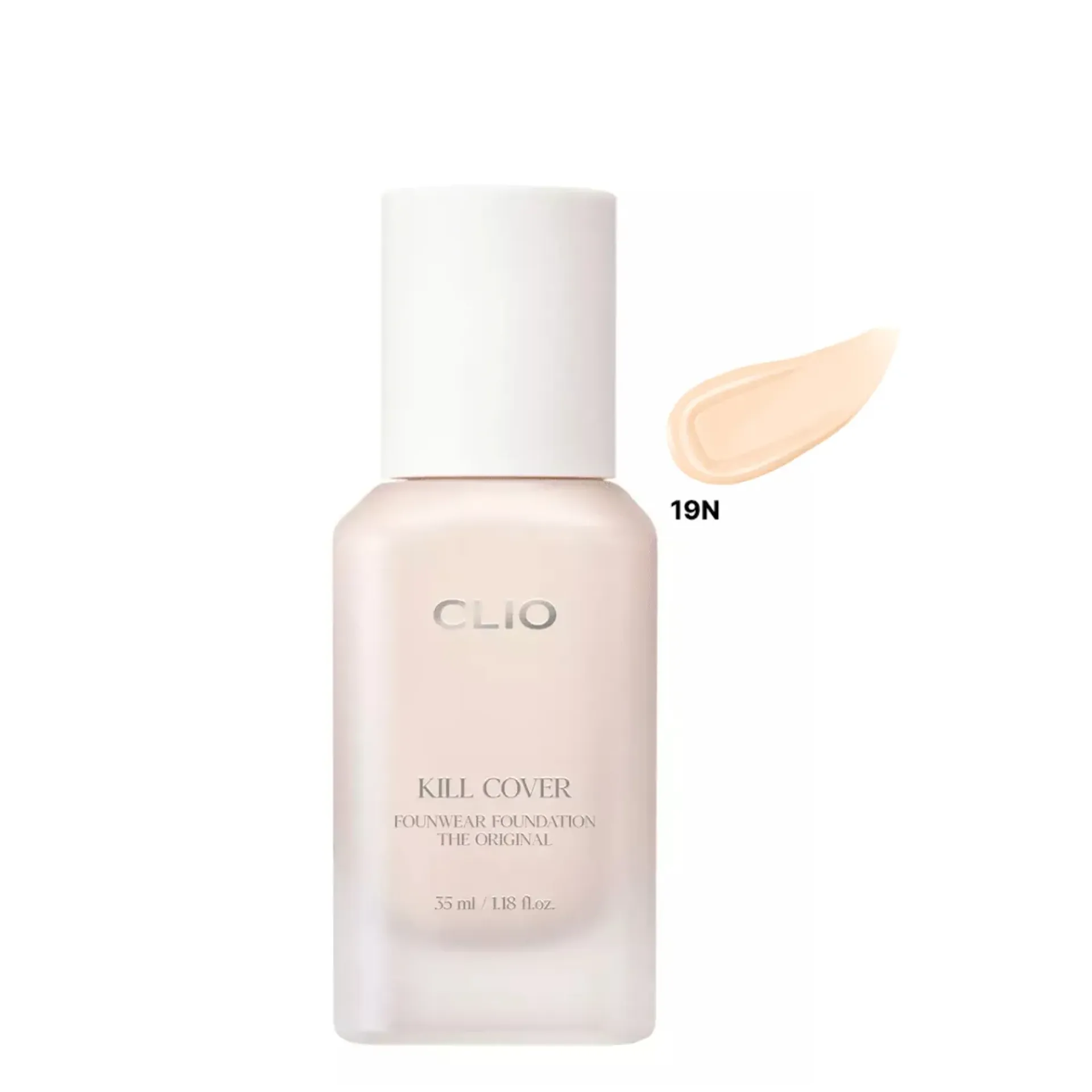 Kem Nền Che Khuyết Điểm Clio Kill Cover Founwear Foundation The Original 35ml màu 19N Porcelain - Da trắng sáng (tone da tự nhiên beige yellow)
