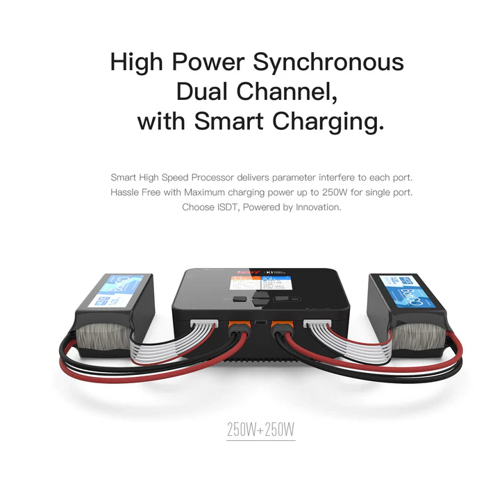 ISDT K1 AC 100W DC 2 x 250W 10A Dual Channel Smart Charger thumbnail 3